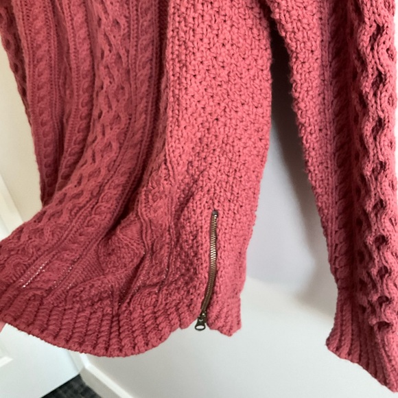 L.L.Bean Signature Cotton Fisherman Tunic Sweater Burgundy Maroon XS - Picture 4 of 10